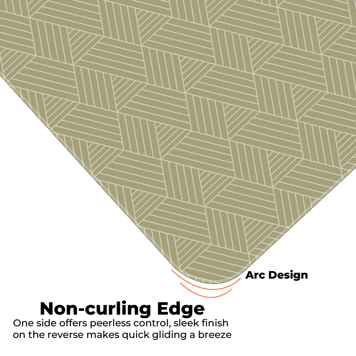Beige Geometric Abstract Line Pattern Deskmat