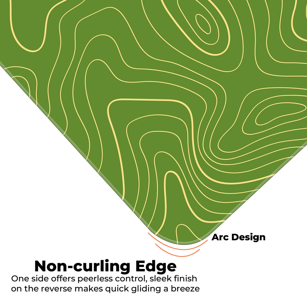 Green Contour Line Abstract Topographic Deskmat