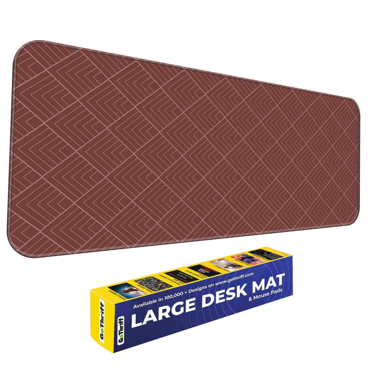 Maroon Geometric Diamond Line Abstract Deskmat