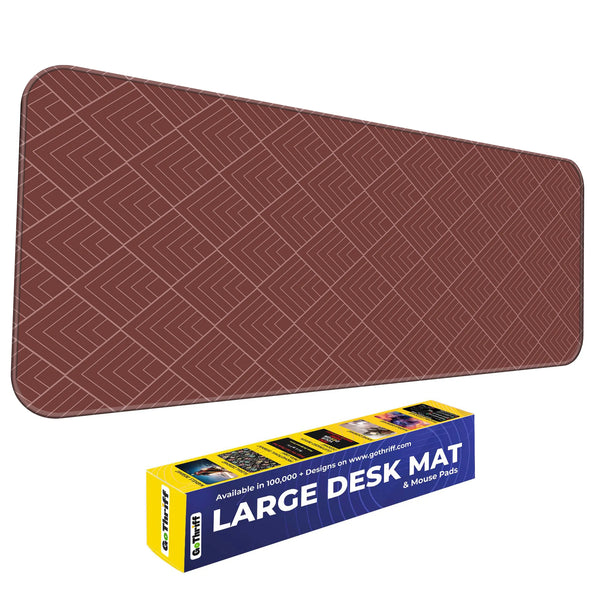 Maroon Geometric Diamond Line Abstract Deskmat