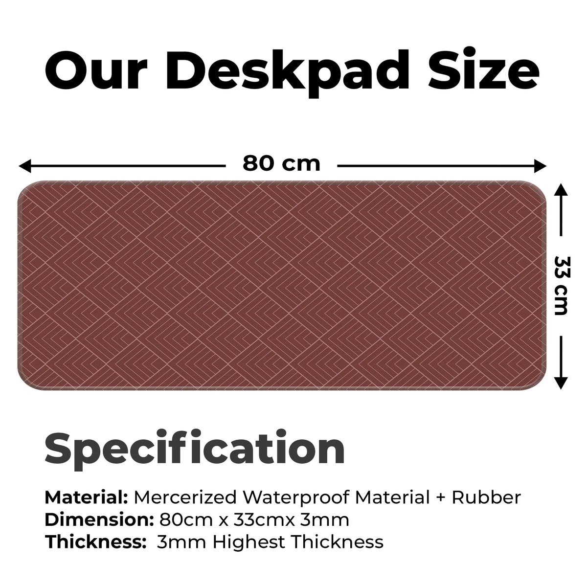 Maroon Geometric Diamond Line Abstract Deskmat