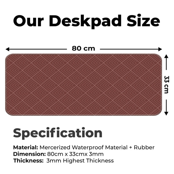 Maroon Geometric Diamond Line Abstract Deskmat