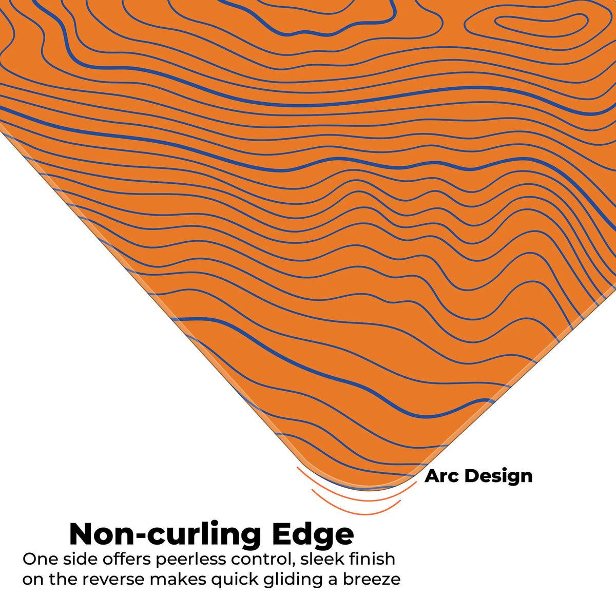 Orange Contour Line Abstract Topographic Deskmat