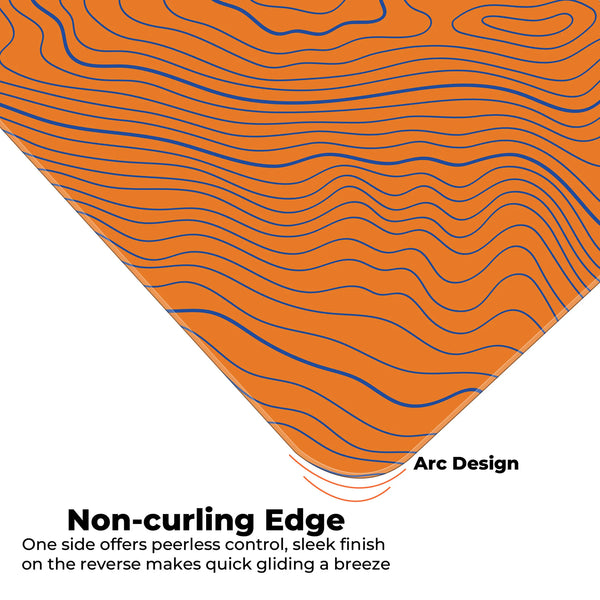 Orange Contour Line Abstract Topographic Deskmat