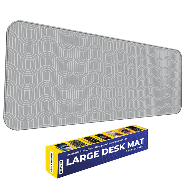 Grey Retro Arch Abstract Line Deskmat