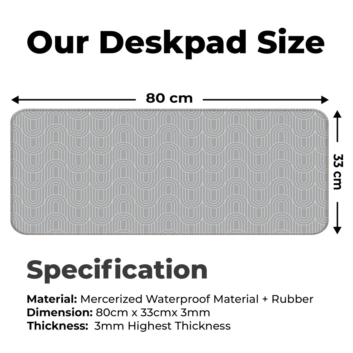 Grey Retro Arch Abstract Line Deskmat
