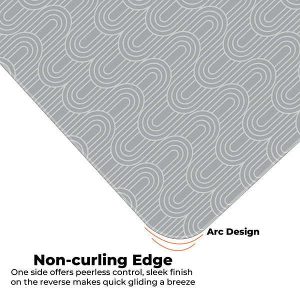 Grey Retro Arch Abstract Line Deskmat