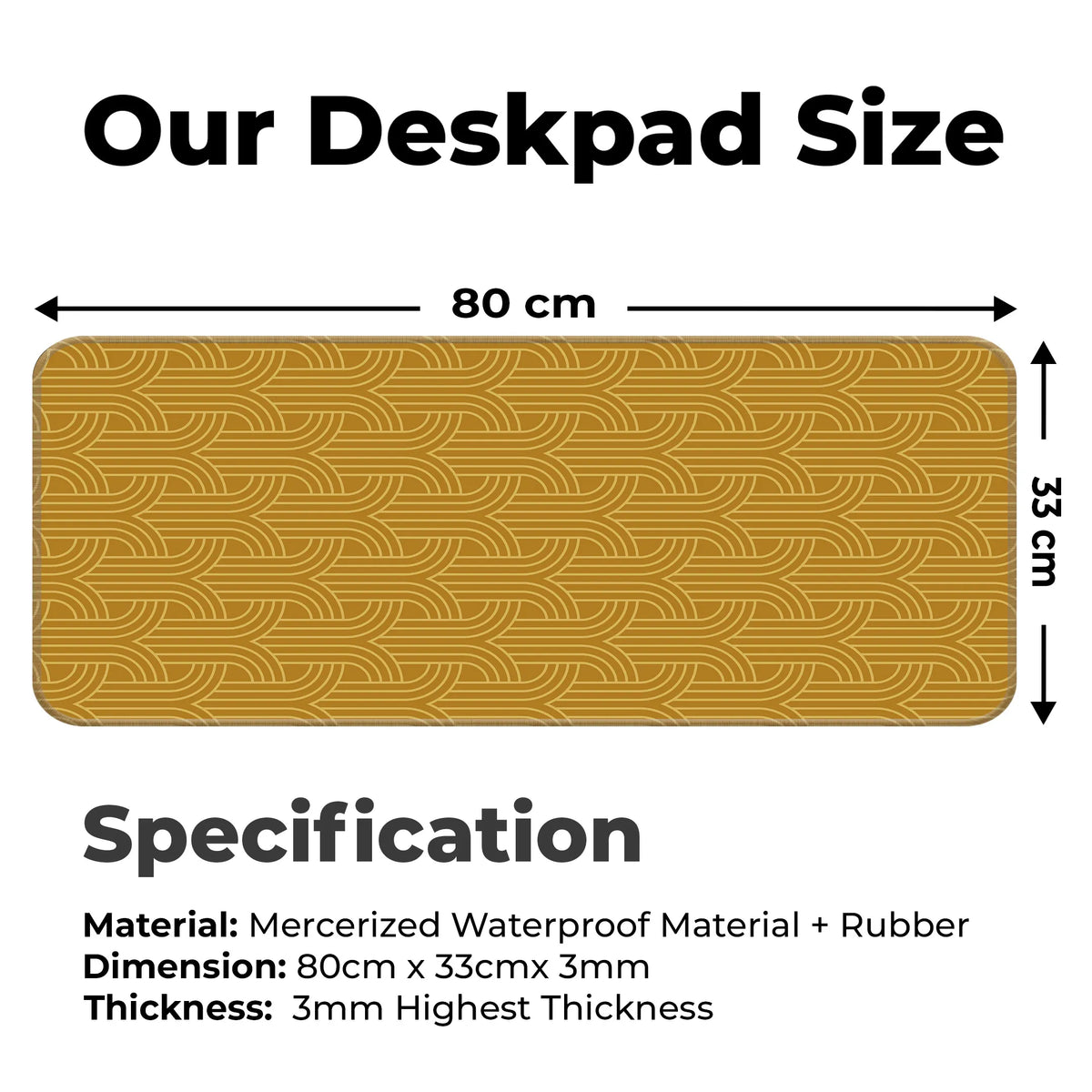 Mustard Yellow Retro Interlock Abstract Deskmat