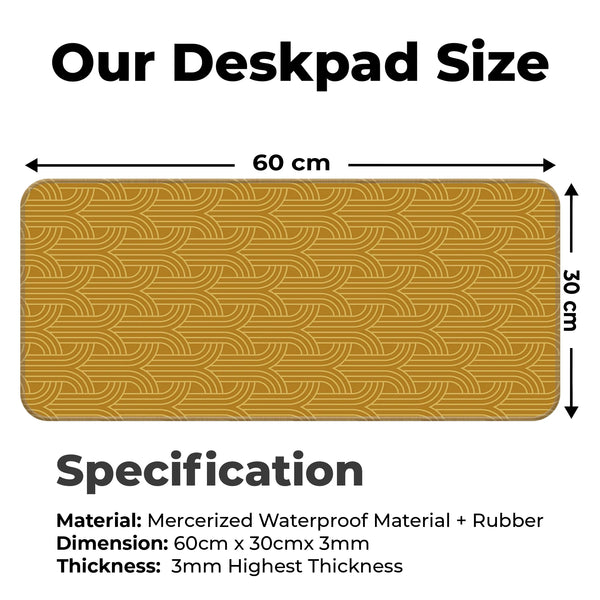 Mustard Yellow Retro Interlock Abstract Deskmat