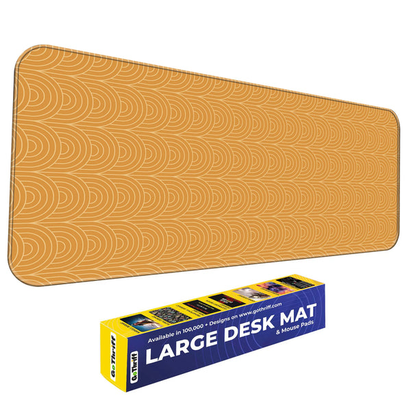 Orange Circular Arc Abstract Deskmat