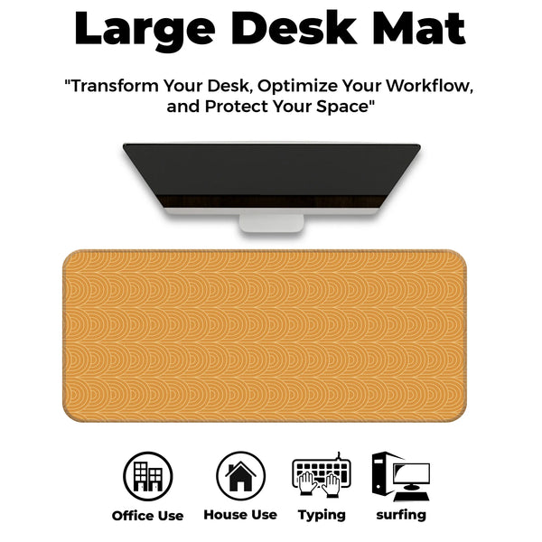 Orange Circular Arc Abstract Deskmat