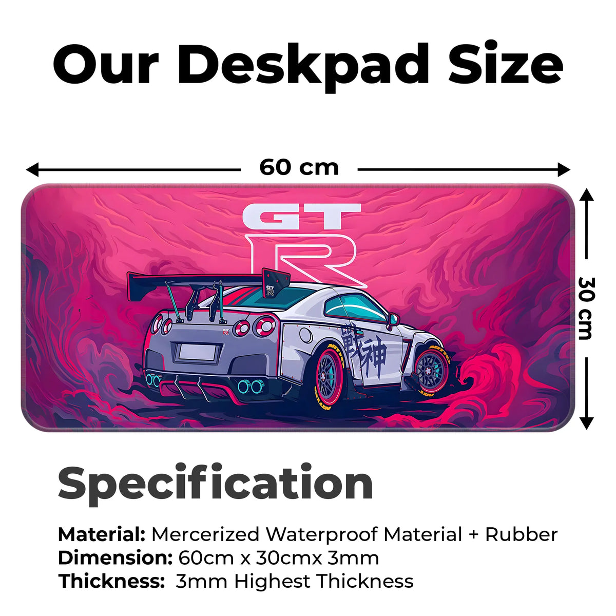 GT-R Skyline Racing Car Artwork Deskmat