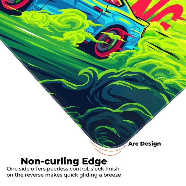 Mustang Neon Racing Muscle Car Deskmat