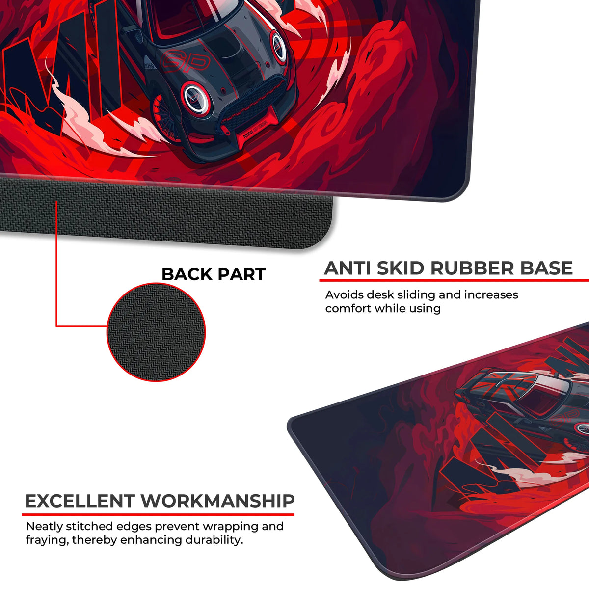 Mini Cooper GP Racing Car Artwork Deskmat