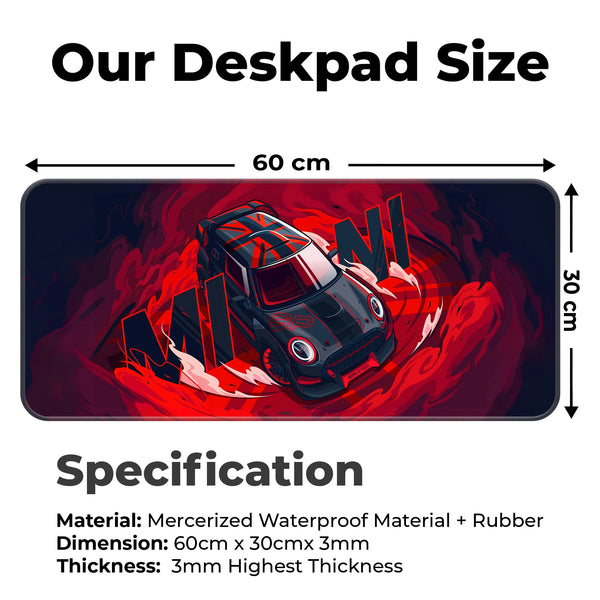 Mini Cooper GP Racing Car Artwork Deskmat