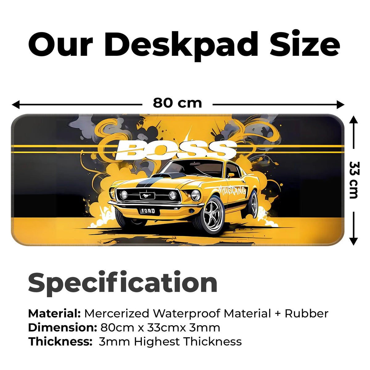 Mustang Boss Classic Muscle Car Deskmat