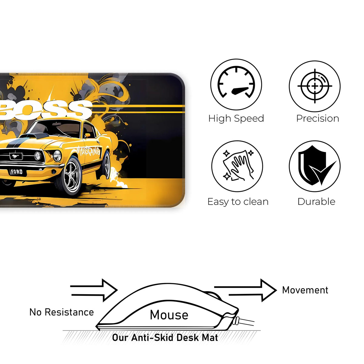 Mustang Boss Classic Muscle Car Deskmat