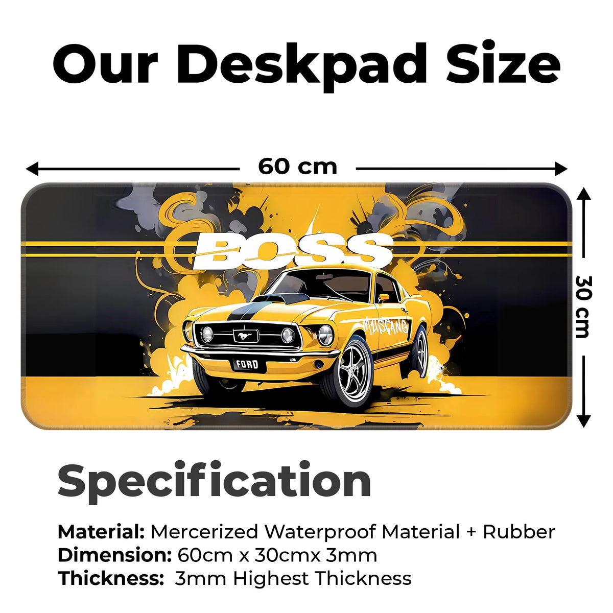 Mustang Boss Classic Muscle Car Deskmat