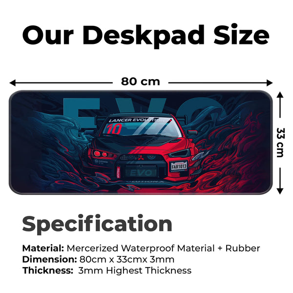 Lancer Evolution X Rally Car Deskmat