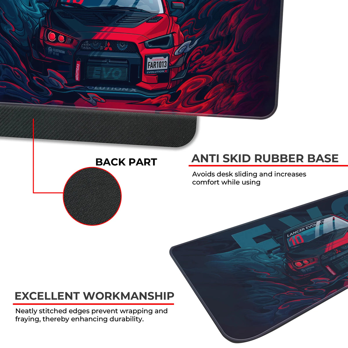 Lancer Evolution X Rally Car Deskmat