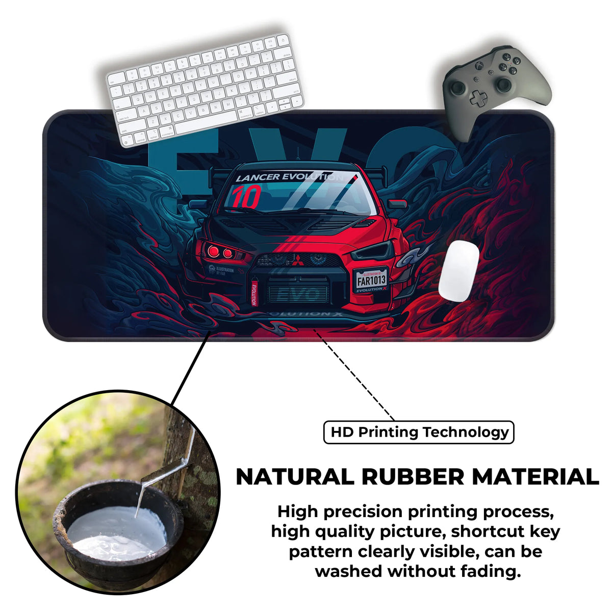 Lancer Evolution X Rally Car Deskmat