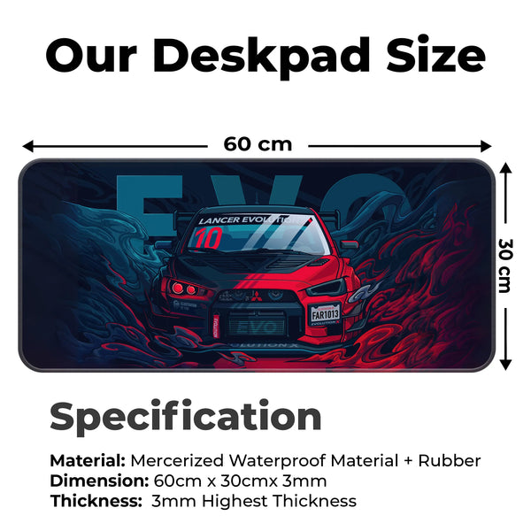 Lancer Evolution X Rally Car Deskmat