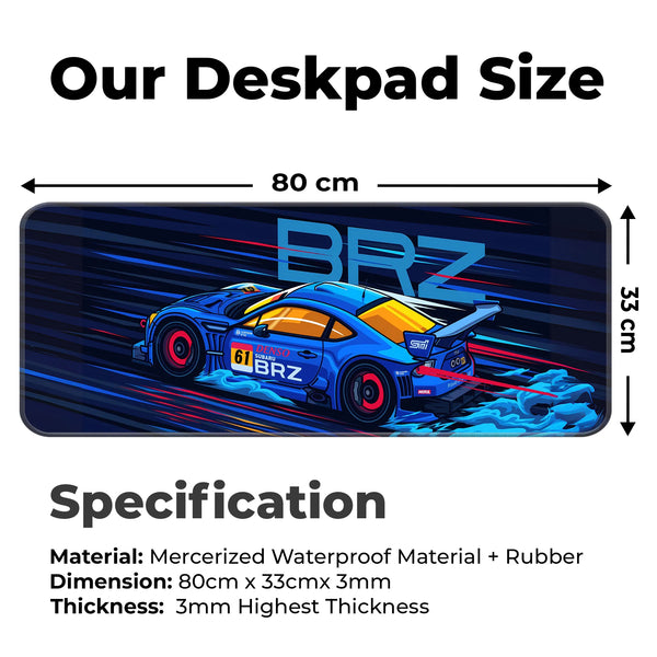 Subaru BRZ GT Racing Car Deskmat