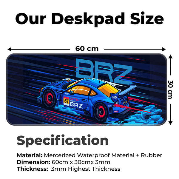 Subaru BRZ GT Racing Car Deskmat