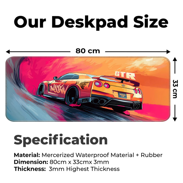 GT-R Sunset Drift JDM Car Deskmat