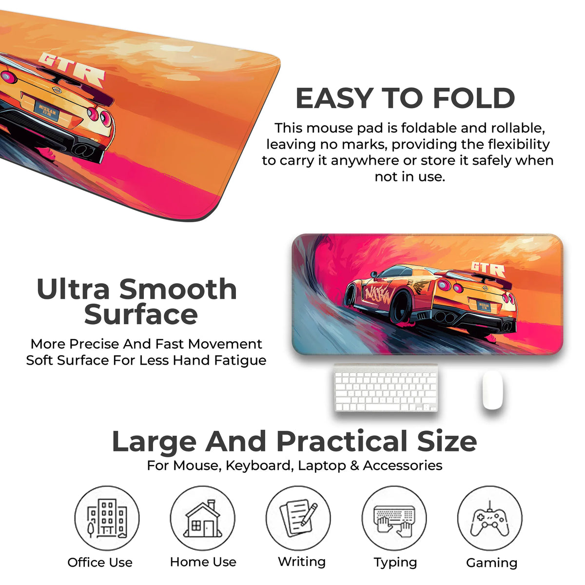 GT-R Sunset Drift JDM Car Deskmat
