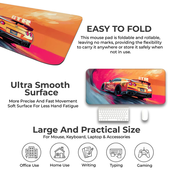 GT-R Sunset Drift JDM Car Deskmat