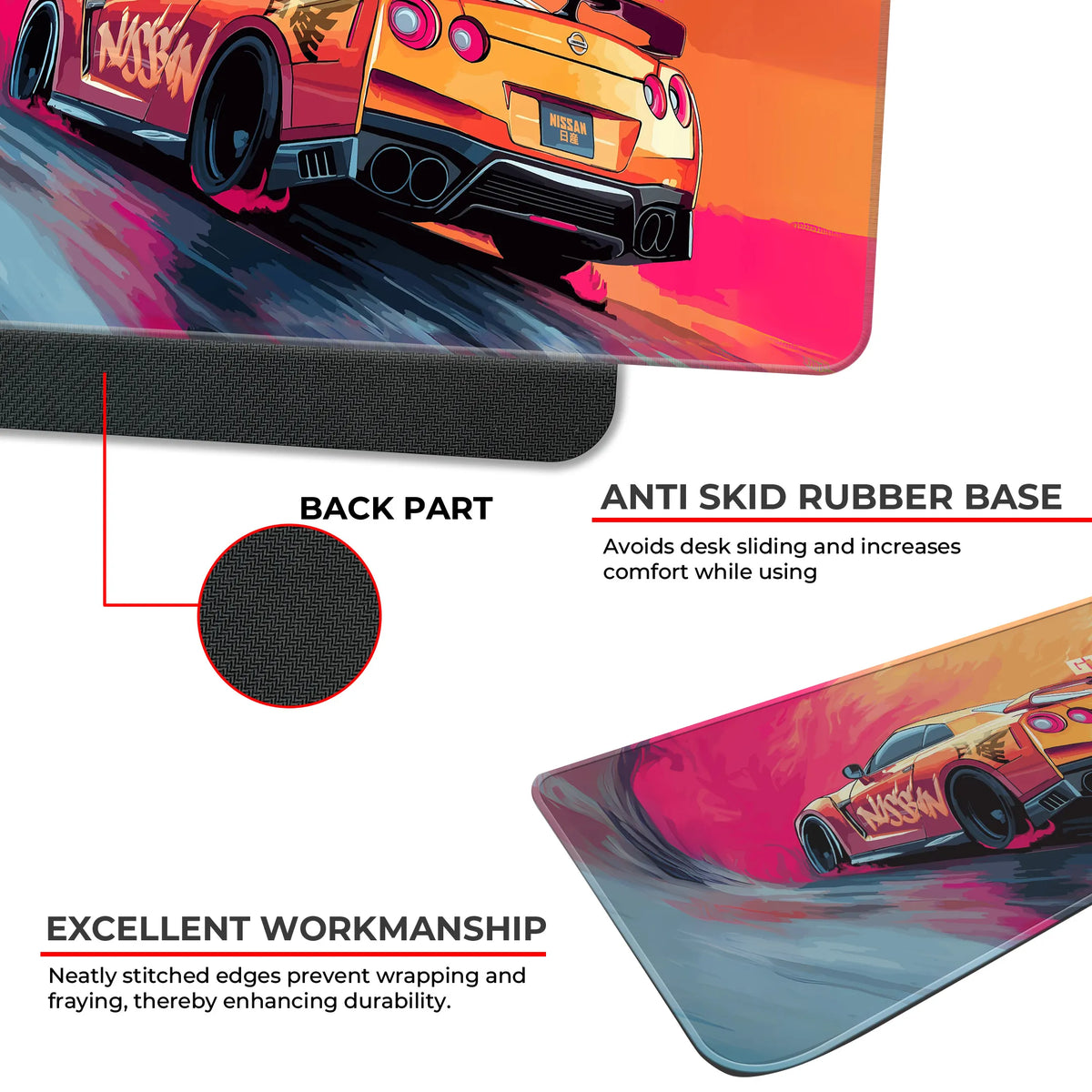 GT-R Sunset Drift JDM Car Deskmat