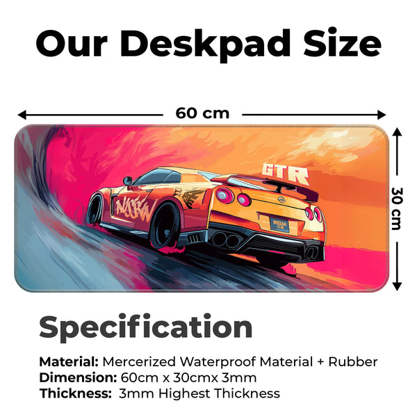 GT-R Sunset Drift JDM Car Deskmat