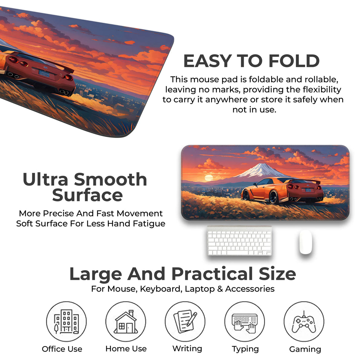 GT-R Fuji Mountain Sunset Car Deskmat