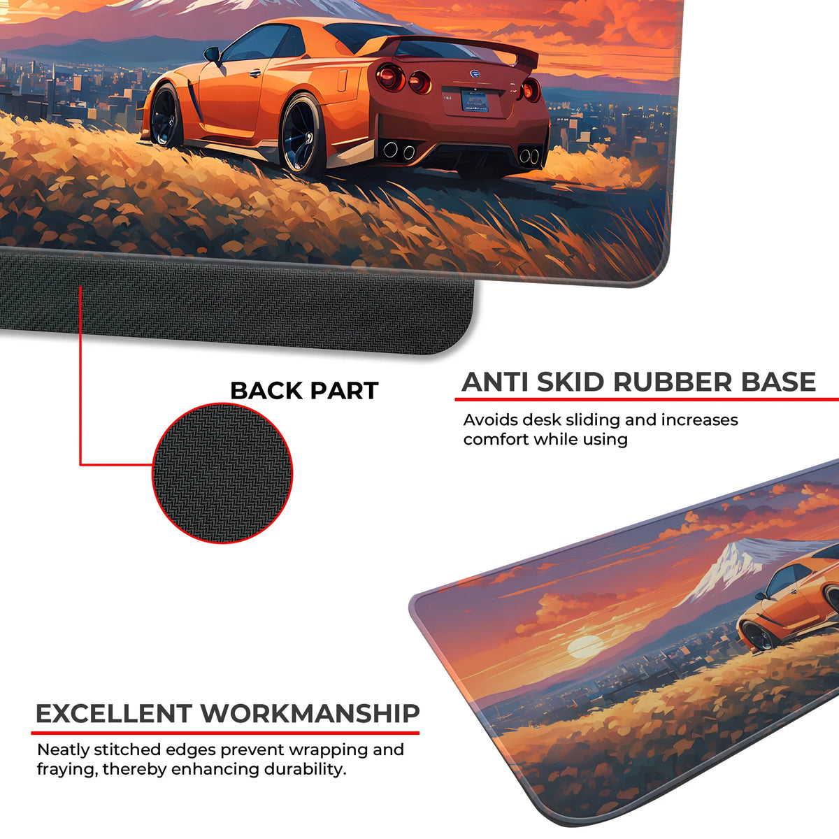 GT-R Fuji Mountain Sunset Car Deskmat