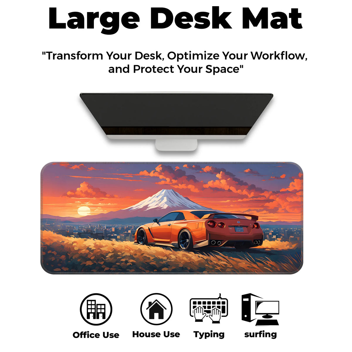 GT-R Fuji Mountain Sunset Car Deskmat