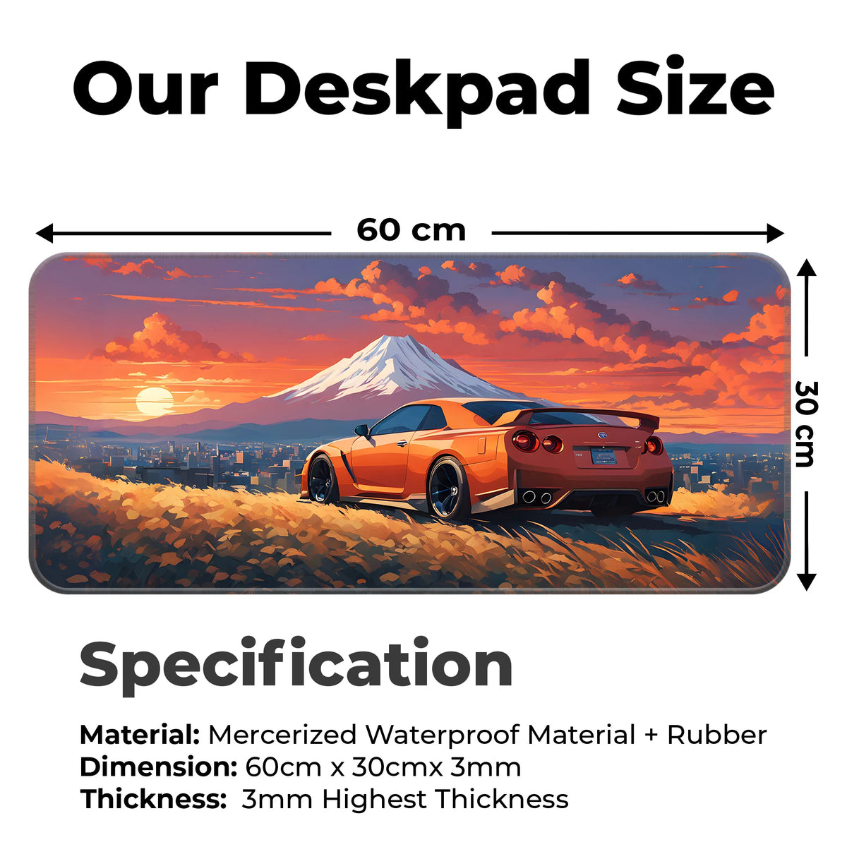 GT-R Fuji Mountain Sunset Car Deskmat
