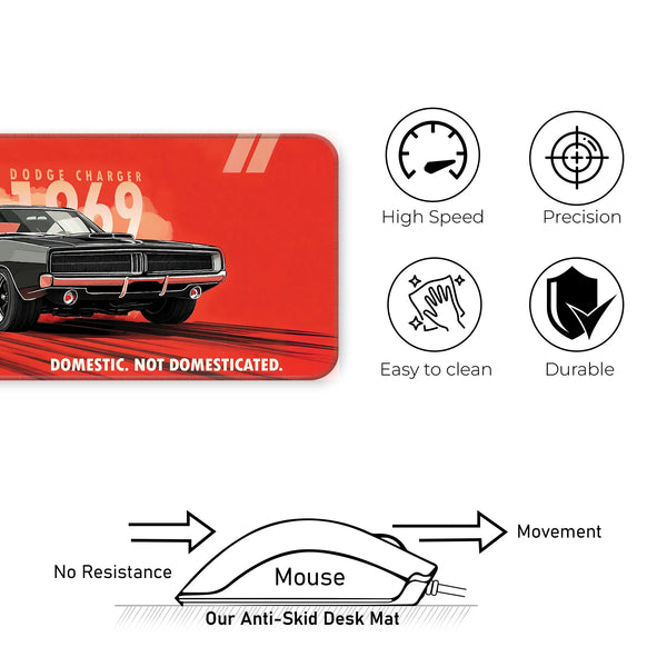 Dodge Charger 1969 Classic Muscle Car Deskmat