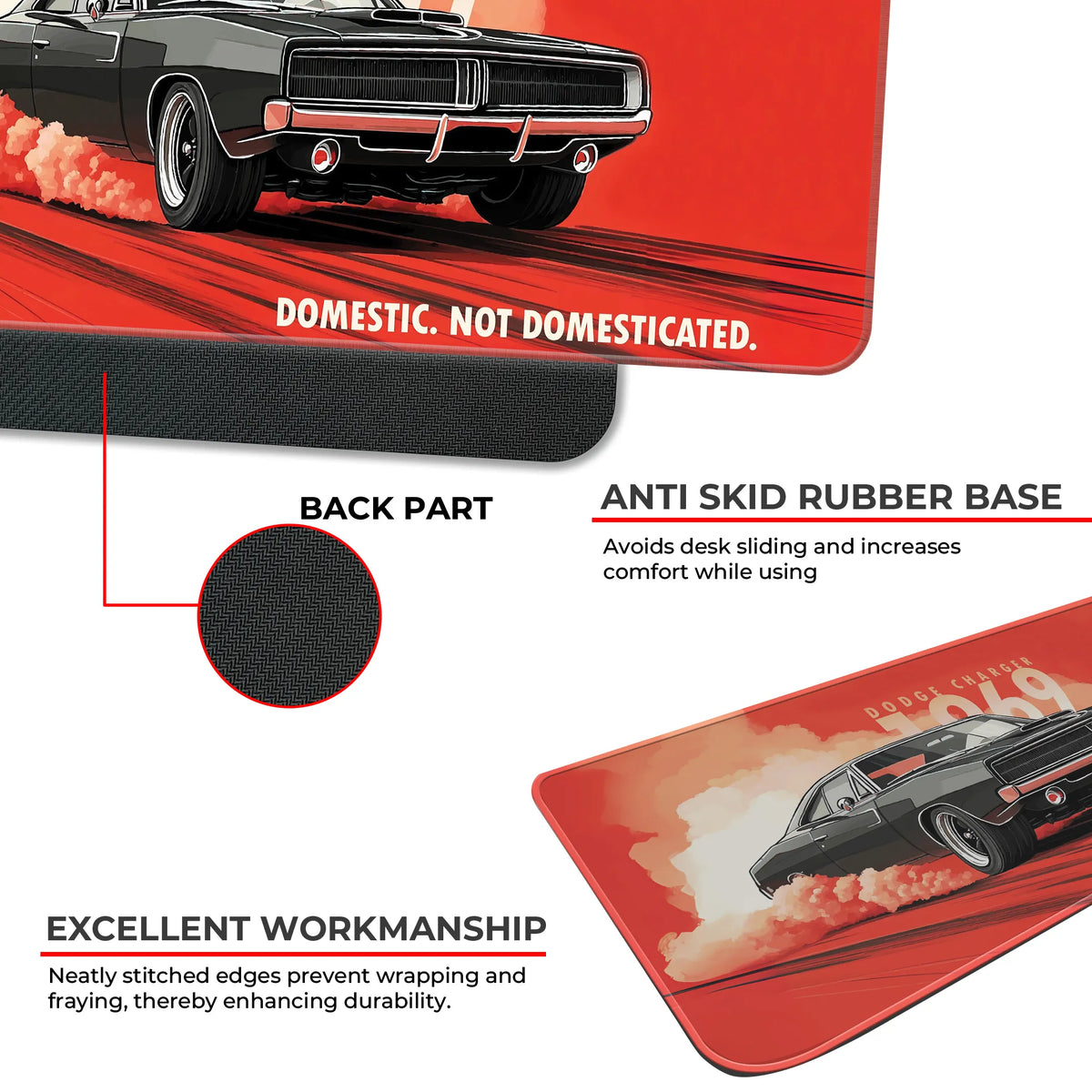 Dodge Charger 1969 Classic Muscle Car Deskmat
