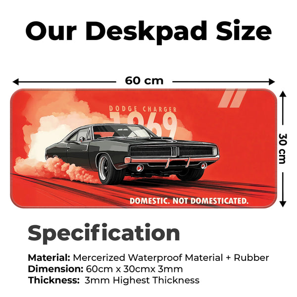 Dodge Charger 1969 Classic Muscle Car Deskmat