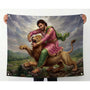 Chhatrapati Sambhaji Maharaj Wall Tapestry | Maratha Warrior Satin Wall Hanging | Premium HD Polyester Wall Decor
