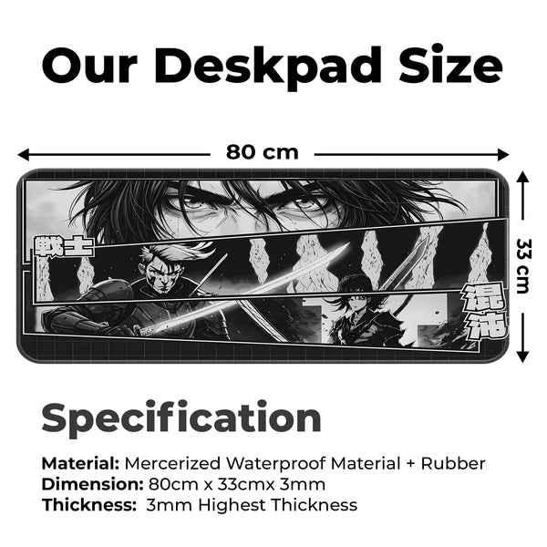 Samurai Warrior Manga Japanese Anime Gaming Deskmat