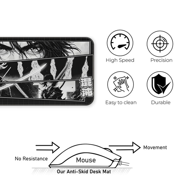 Samurai Warrior Manga Japanese Anime Gaming Deskmat