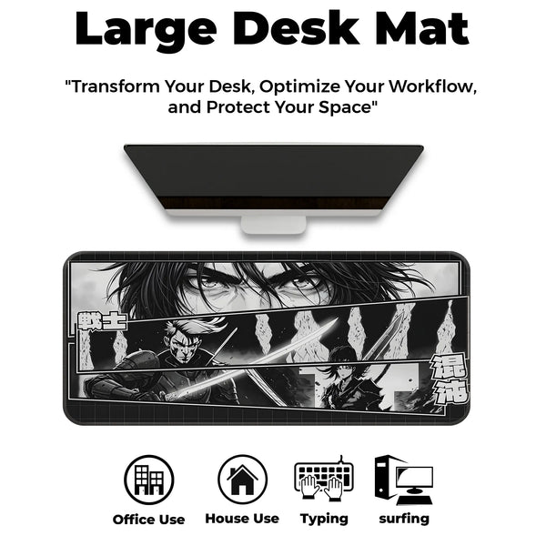 Samurai Warrior Manga Japanese Anime Gaming Deskmat