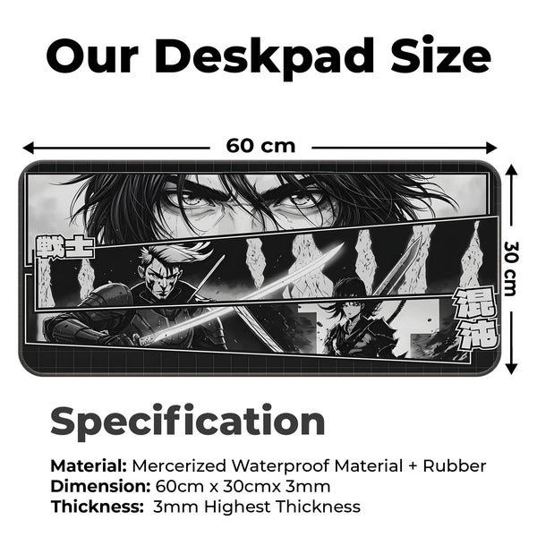 Samurai Warrior Manga Japanese Anime Gaming Deskmat