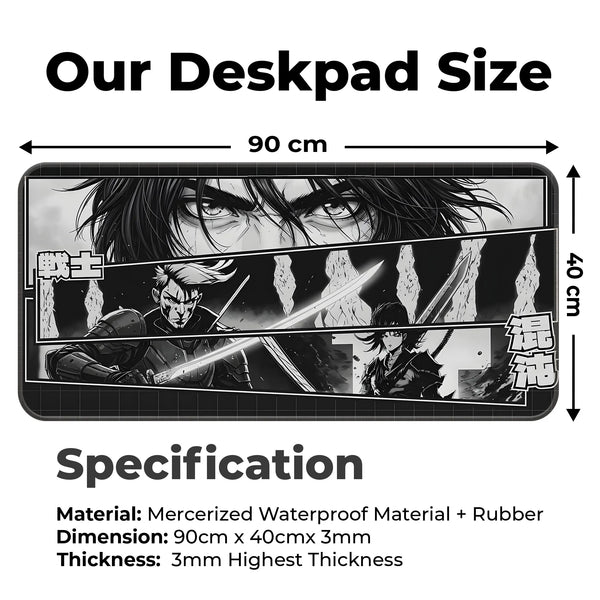 Samurai Warrior Manga Japanese Anime Gaming Deskmat