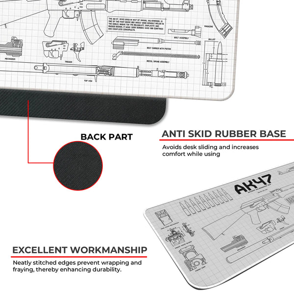 AK47 Blueprint Technical Schematic Gaming Deskmat