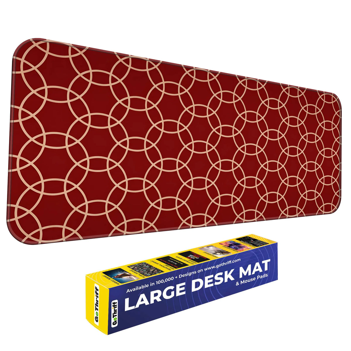 Red Geometric Circle Minimalist Modern Design Deskmat