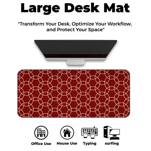 Red Geometric Circle Minimalist Modern Design Deskmat