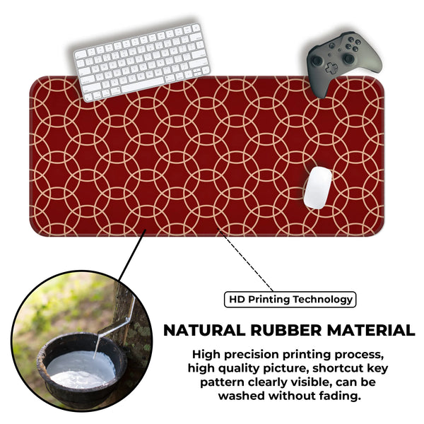 Red Geometric Circle Minimalist Modern Design Deskmat